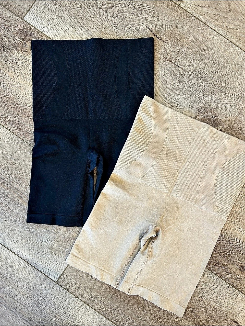 Nautica Seamless Shaping Logo Boyshort Shapewear Shorts 2-Pack Black & Beige